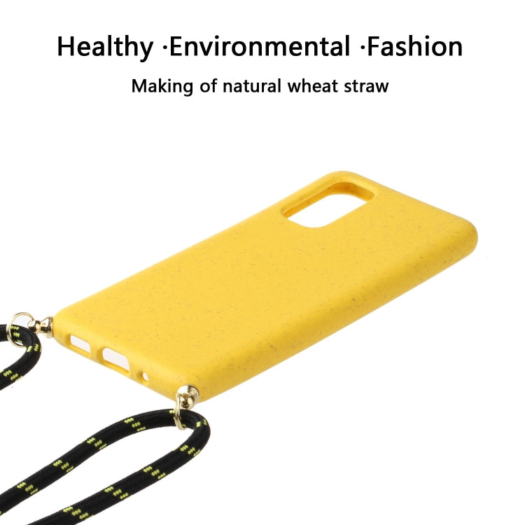 For Galaxy S20 Wheat Straw Material + TPU Protective Case with Lanyard