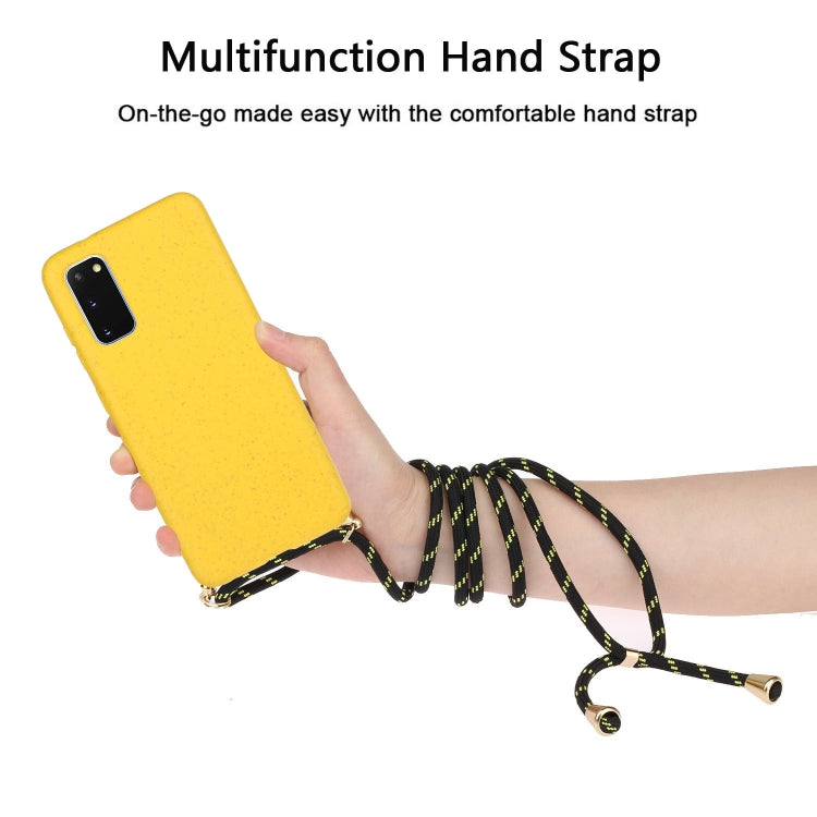 For Galaxy S20 Wheat Straw Material + TPU Protective Case with Lanyard