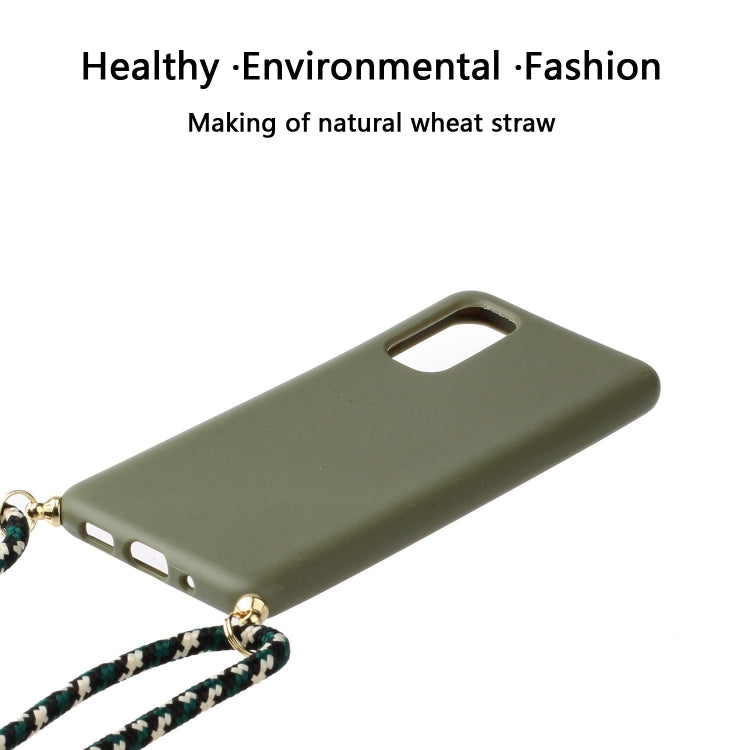 For Galaxy S20 Wheat Straw Material + TPU Protective Case with Lanyard