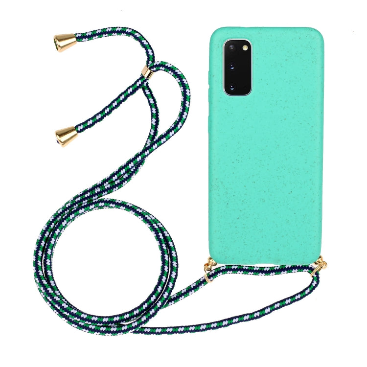 For Galaxy S20 Wheat Straw Material + TPU Protective Case with Lanyard