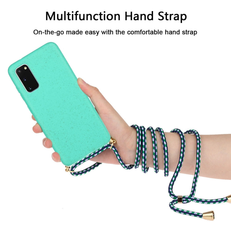 For Galaxy S20 Wheat Straw Material + TPU Protective Case with Lanyard