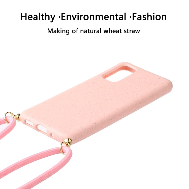 For Galaxy S20 Wheat Straw Material + TPU Protective Case with Lanyard