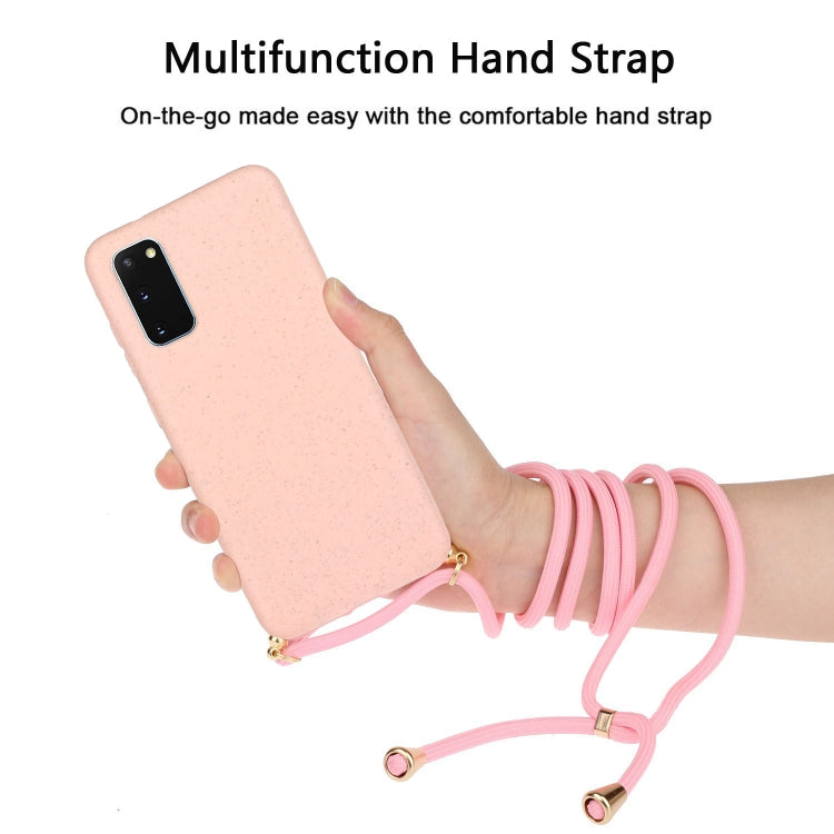 For Galaxy S20 Wheat Straw Material + TPU Protective Case with Lanyard