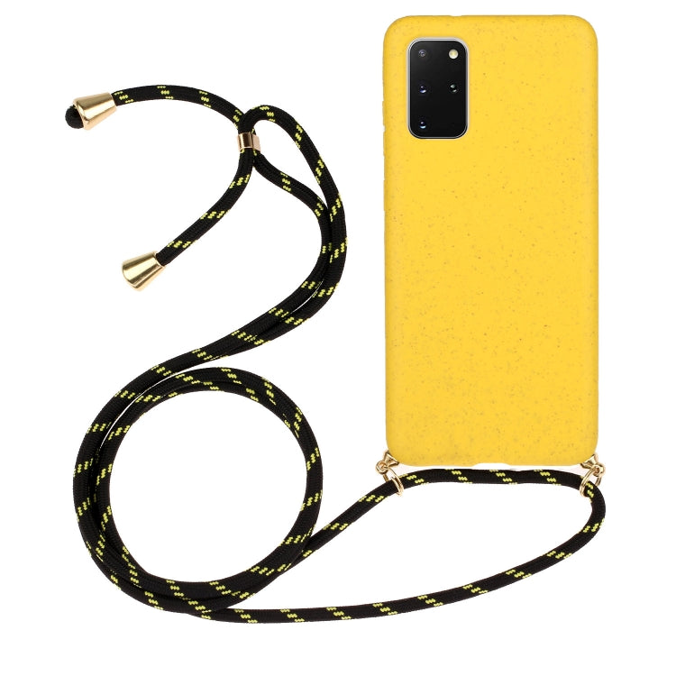 For Galaxy S20 Plus Wheat Straw Material + TPU Protective Case with Lanyard