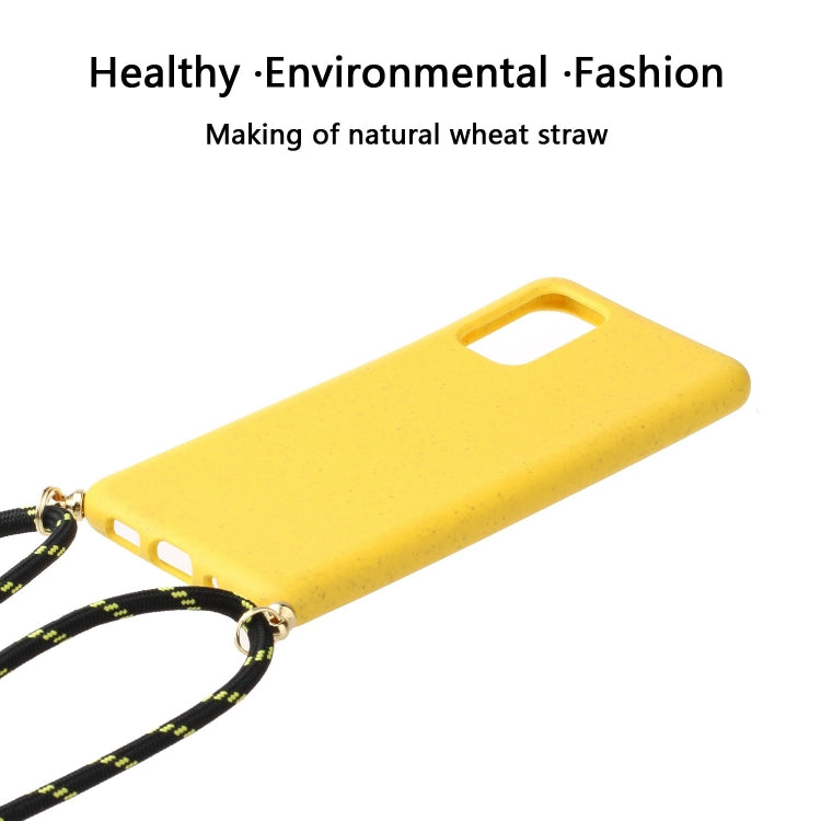 For Galaxy S20 Plus Wheat Straw Material + TPU Protective Case with Lanyard
