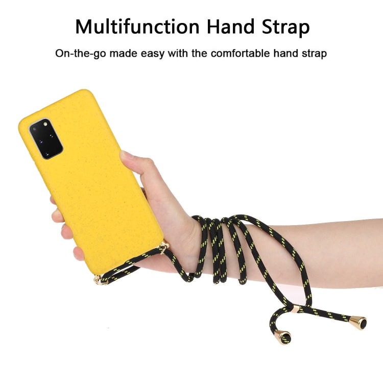 For Galaxy S20 Plus Wheat Straw Material + TPU Protective Case with Lanyard