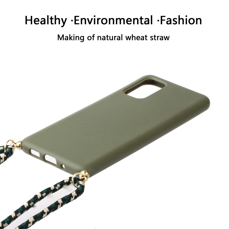 For Galaxy S20 Plus Wheat Straw Material + TPU Protective Case with Lanyard