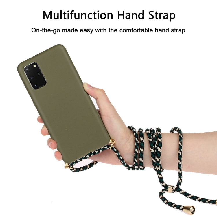For Galaxy S20 Plus Wheat Straw Material + TPU Protective Case with Lanyard