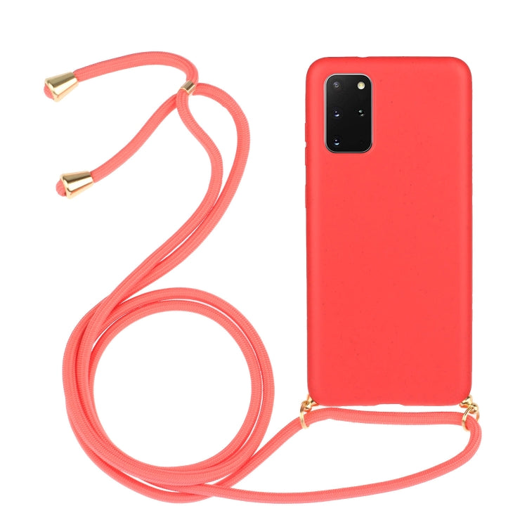 For Galaxy S20 Plus Wheat Straw Material + TPU Protective Case with Lanyard