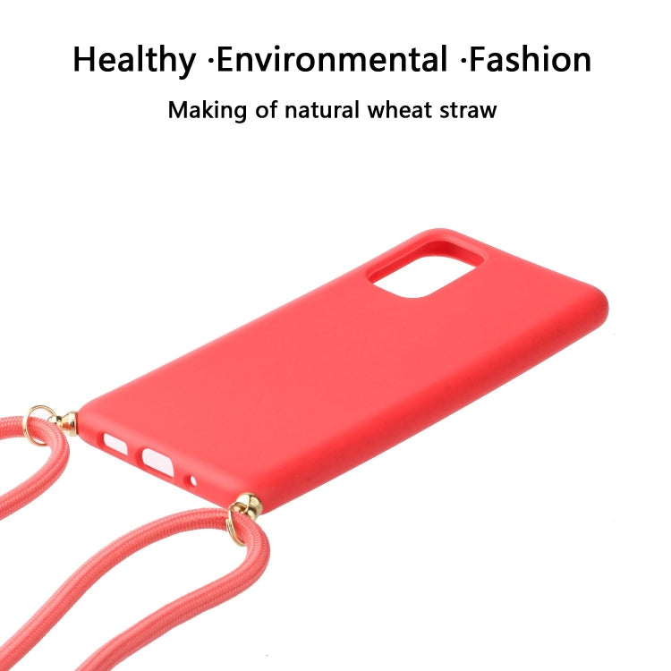 For Galaxy S20 Plus Wheat Straw Material + TPU Protective Case with Lanyard