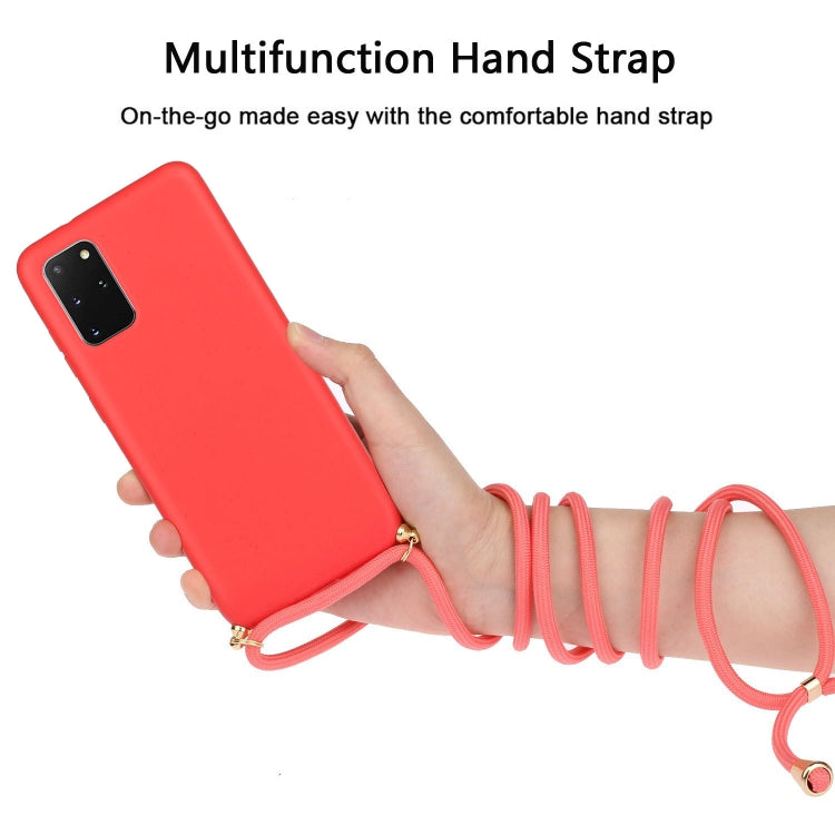 For Galaxy S20 Plus Wheat Straw Material + TPU Protective Case with Lanyard