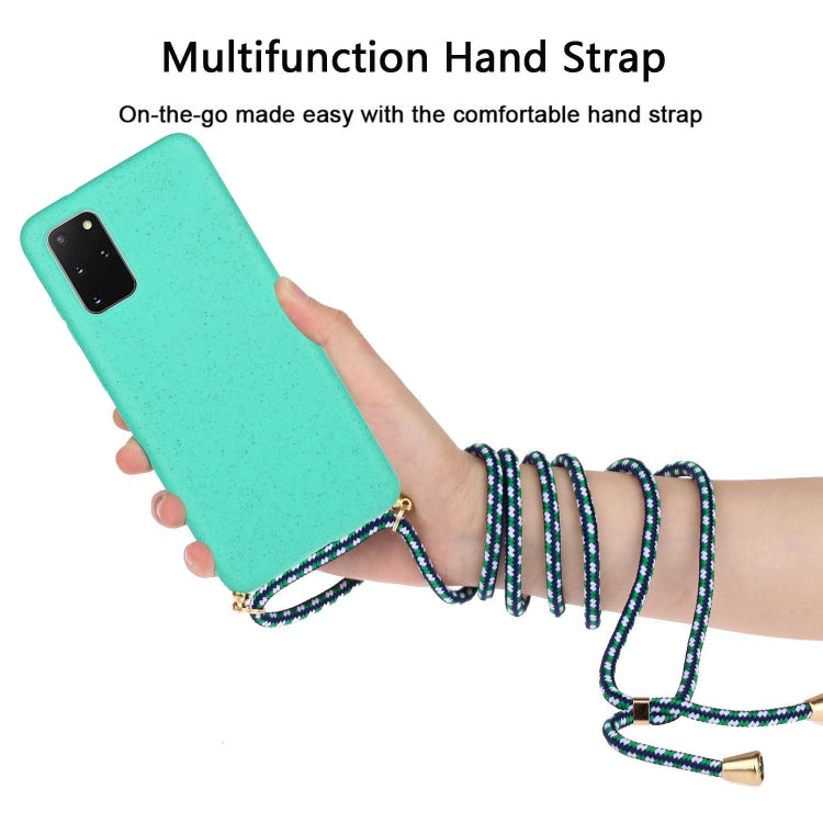 For Galaxy S20 Plus Wheat Straw Material + TPU Protective Case with Lanyard