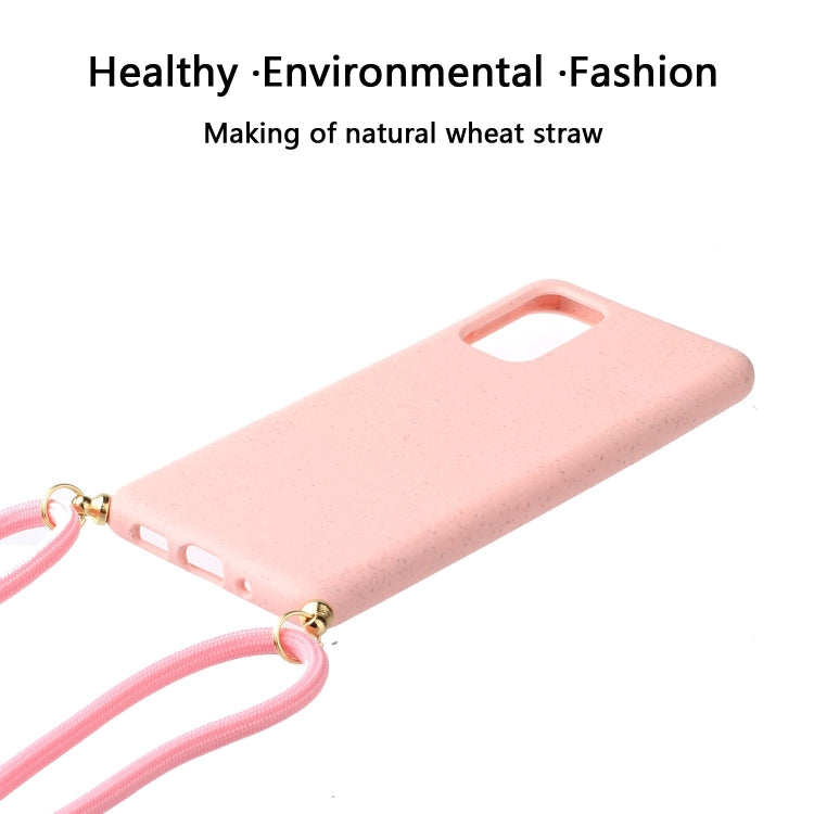 For Galaxy S20 Plus Wheat Straw Material + TPU Protective Case with Lanyard