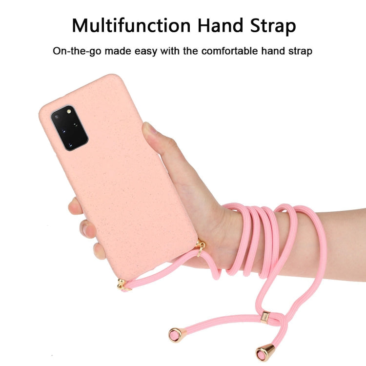 For Galaxy S20 Plus Wheat Straw Material + TPU Protective Case with Lanyard