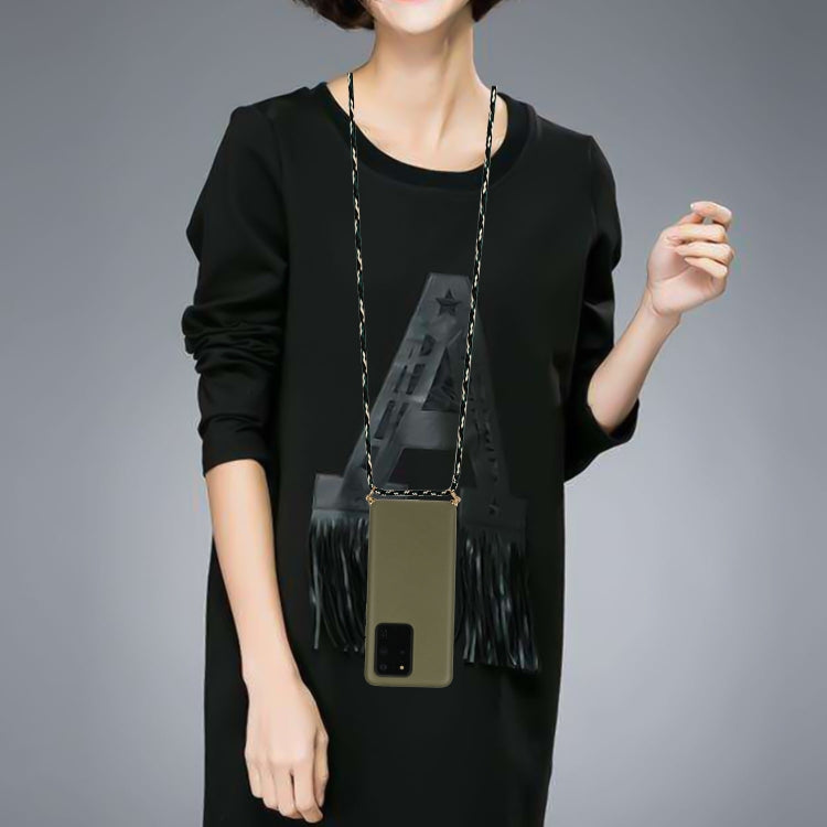 For Galaxy S20 Ultra Wheat Straw Material + TPU Protective Case with Lanyard