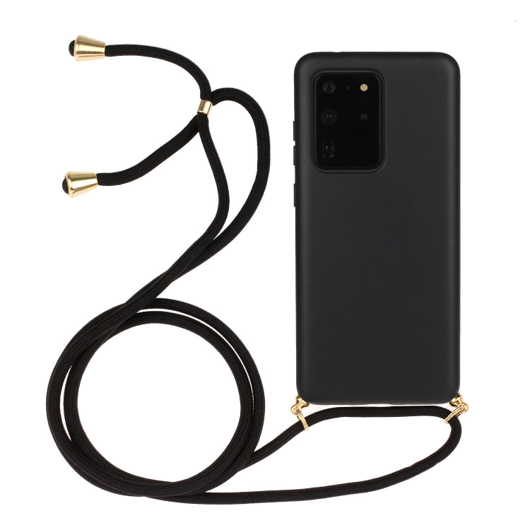 For Galaxy S20 Ultra Wheat Straw Material + TPU Protective Case with Lanyard