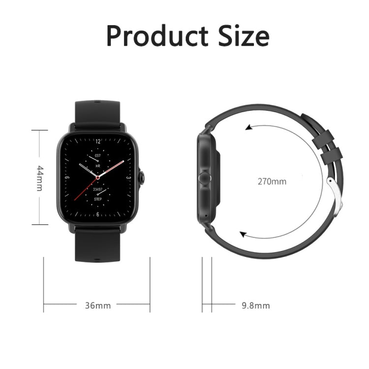HAMTOD GT21 1.69 inch TFT Screen Smart Watch Supports Bluetooth Call/Sleep Monitoring/Heart Rate Monitoring(Obsidian Black)