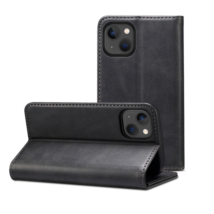 For iPhone 14 Calf Texture Horizontal Flip Leather Phone Case