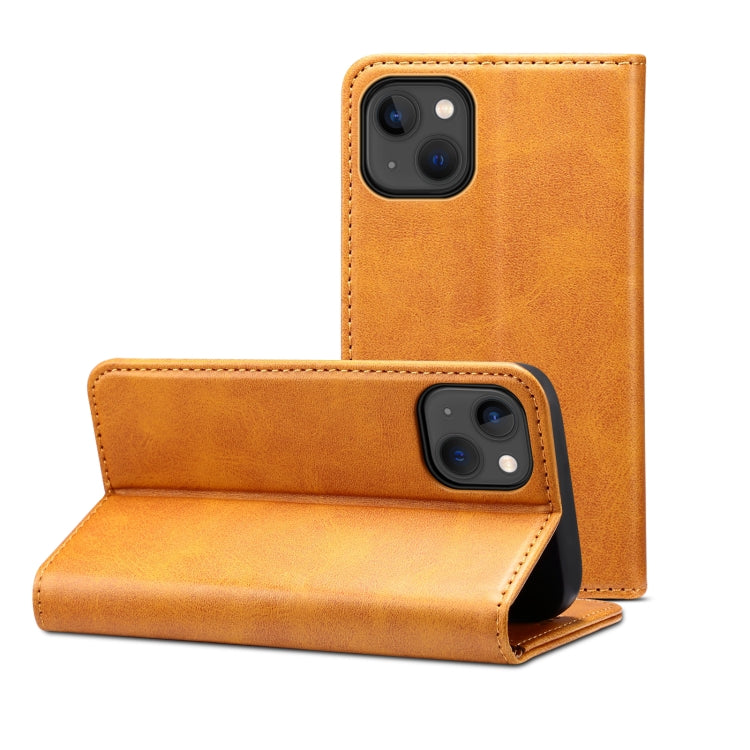 For iPhone 14 Calf Texture Horizontal Flip Leather Phone Case