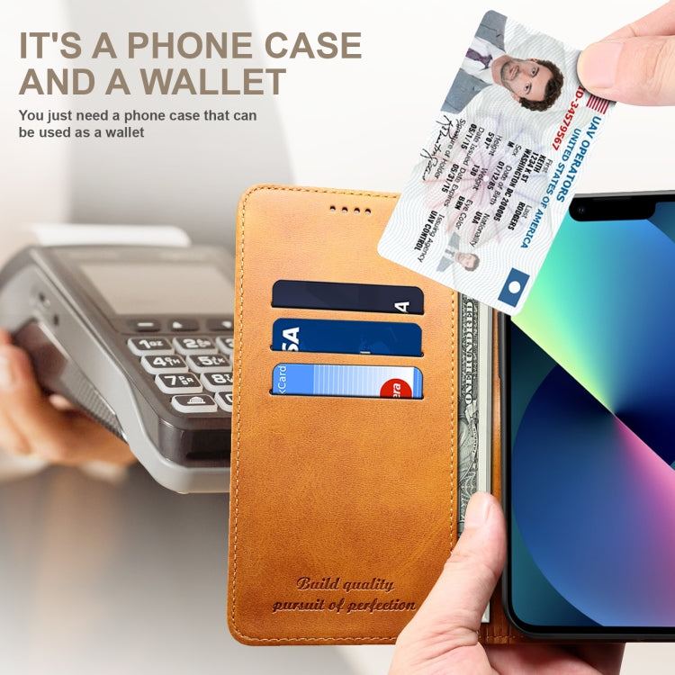 For iPhone 14 Calf Texture Horizontal Flip Leather Phone Case