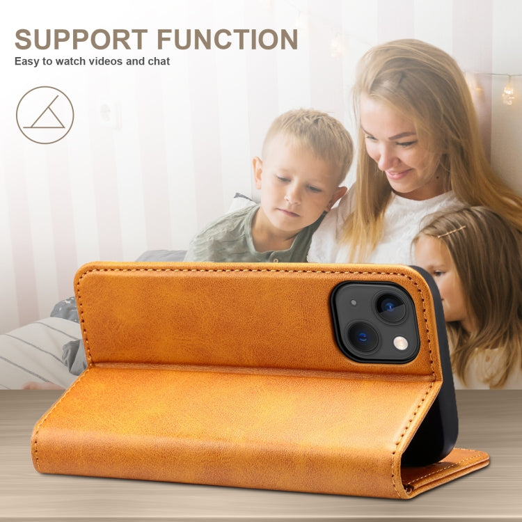 For iPhone 14 Calf Texture Horizontal Flip Leather Phone Case