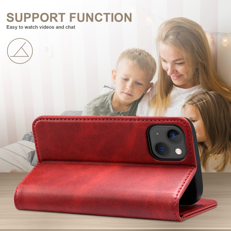 For iPhone 14 Calf Texture Horizontal Flip Leather Phone Case