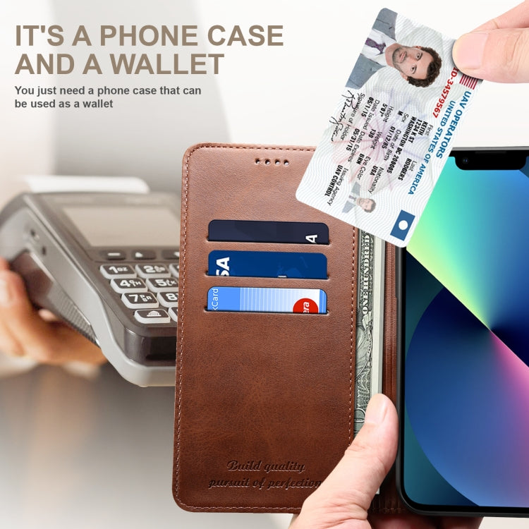 For iPhone 14 Calf Texture Horizontal Flip Leather Phone Case