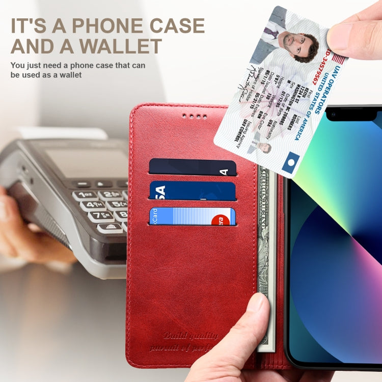 For iPhone 14 Plus Calf Texture Horizontal Flip Leather Phone Case
