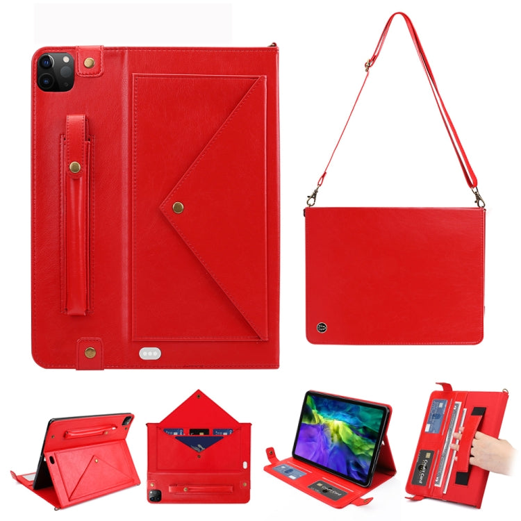 For iPad Pro 11 2021 / 2020 Envelope Horizontal Flip PU Leather Tablet Case with Card Slots & Pen Slots & Holder & Wallet & Photo Frame & Shoulder Strap