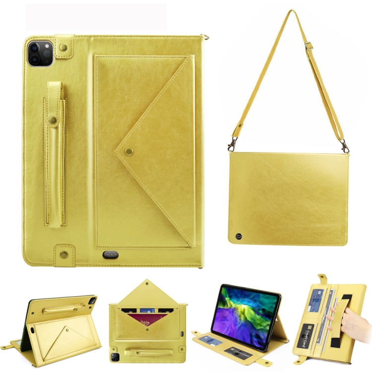 For iPad Pro 11 2021 / 2020 Envelope Horizontal Flip PU Leather Tablet Case with Card Slots & Pen Slots & Holder & Wallet & Photo Frame & Shoulder Strap