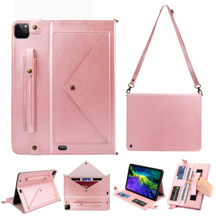 For iPad Pro 11 2021 / 2020 Envelope Horizontal Flip PU Leather Tablet Case with Card Slots & Pen Slots & Holder & Wallet & Photo Frame & Shoulder Strap