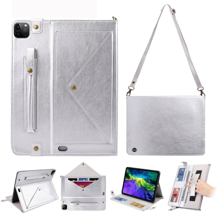 For iPad Pro 11 2021 / 2020 Envelope Horizontal Flip PU Leather Tablet Case with Card Slots & Pen Slots & Holder & Wallet & Photo Frame & Shoulder Strap