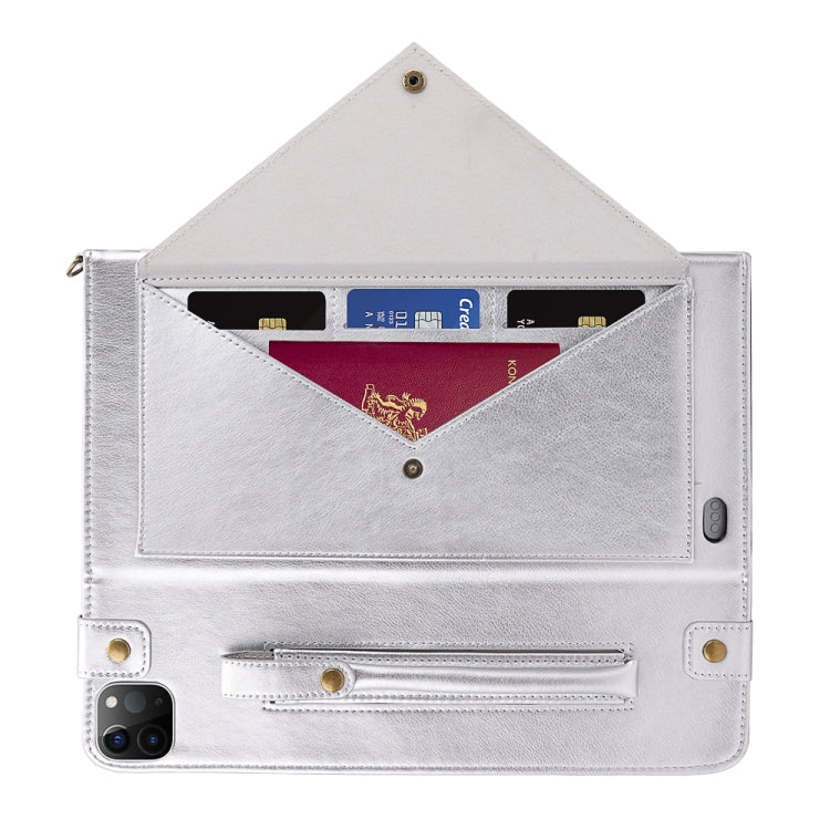 For iPad Pro 11 2021 / 2020 Envelope Horizontal Flip PU Leather Tablet Case with Card Slots & Pen Slots & Holder & Wallet & Photo Frame & Shoulder Strap