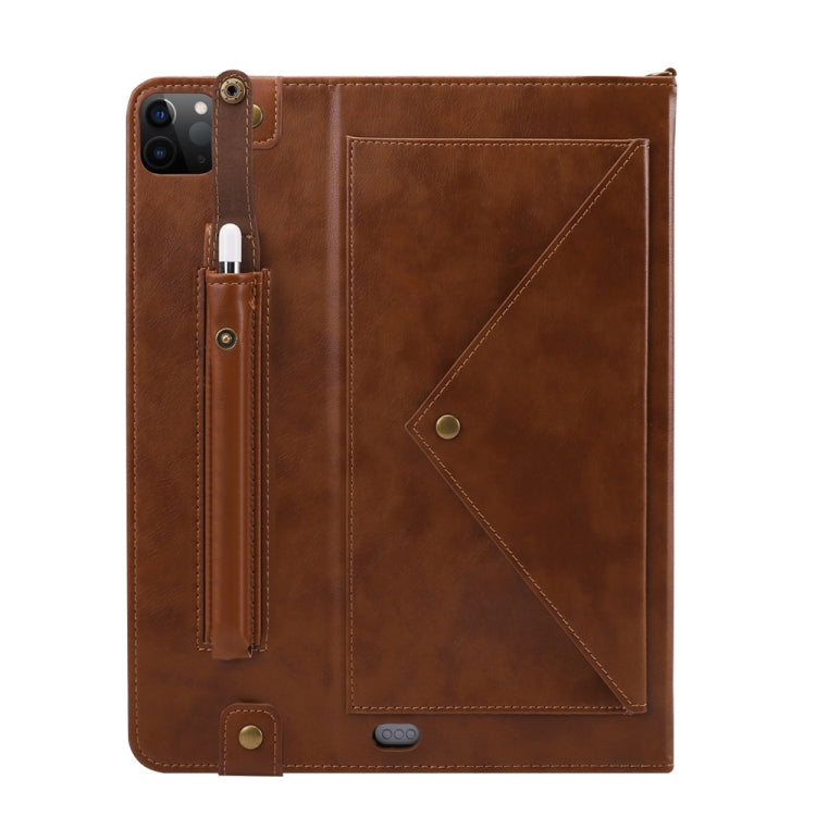 For iPad Pro 11 2021 / 2020 Envelope Horizontal Flip PU Leather Tablet Case with Card Slots & Pen Slots & Holder & Wallet & Photo Frame & Shoulder Strap