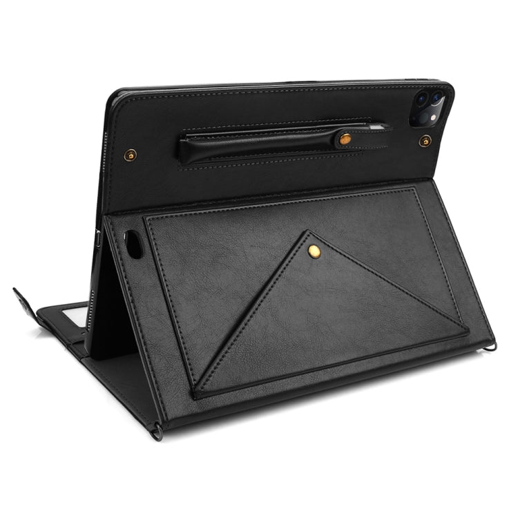 For iPad Pro 12.9 2021 / 2020 Envelope Horizontal Flip PU Leather Tablet Case with Card Slots & Pen Slots & Holder & Wallet & Photo Frame & Shoulder Strap