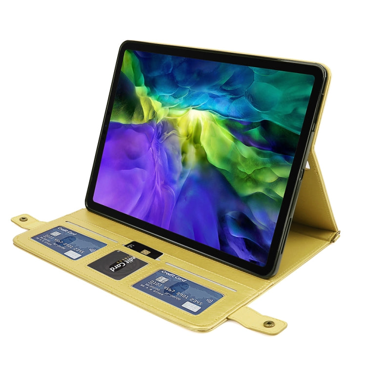 For iPad Pro 12.9 2021 / 2020 Envelope Horizontal Flip PU Leather Tablet Case with Card Slots & Pen Slots & Holder & Wallet & Photo Frame & Shoulder Strap