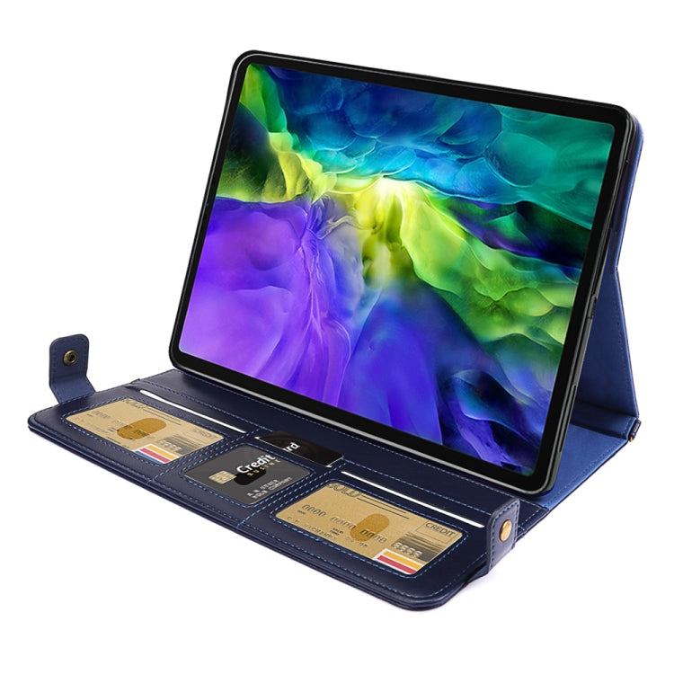 For iPad Pro 12.9 2021 / 2020 Envelope Horizontal Flip PU Leather Tablet Case with Card Slots & Pen Slots & Holder & Wallet & Photo Frame & Shoulder Strap