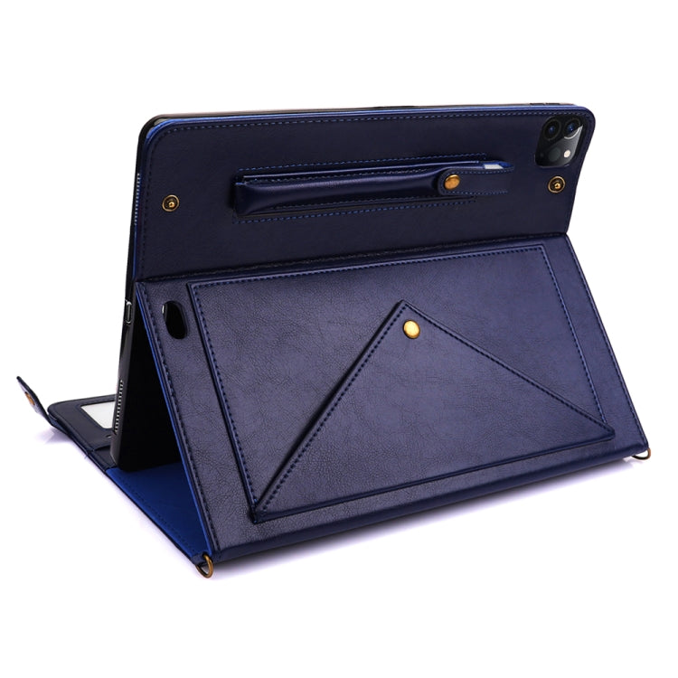 For iPad Pro 12.9 2021 / 2020 Envelope Horizontal Flip PU Leather Tablet Case with Card Slots & Pen Slots & Holder & Wallet & Photo Frame & Shoulder Strap