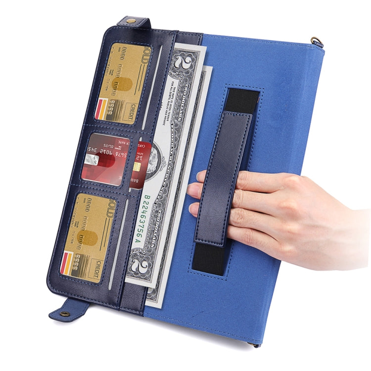 For iPad Pro 12.9 2021 / 2020 Envelope Horizontal Flip PU Leather Tablet Case with Card Slots & Pen Slots & Holder & Wallet & Photo Frame & Shoulder Strap