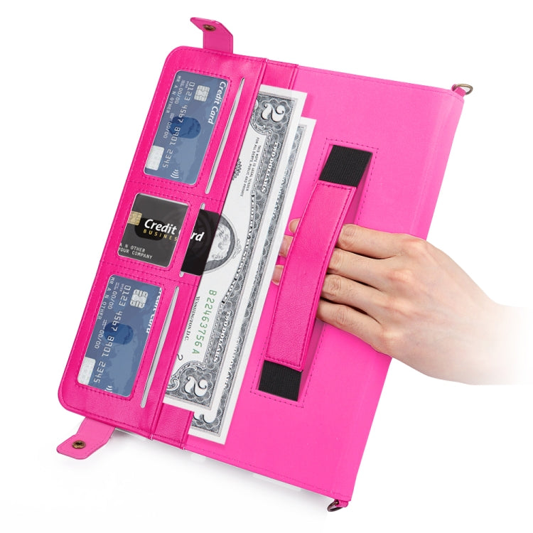 For iPad Pro 12.9 2021 / 2020 Envelope Horizontal Flip PU Leather Tablet Case with Card Slots & Pen Slots & Holder & Wallet & Photo Frame & Shoulder Strap