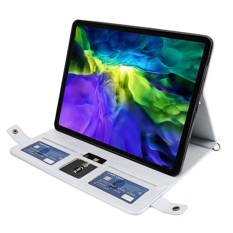 For iPad Pro 12.9 2021 / 2020 Envelope Horizontal Flip PU Leather Tablet Case with Card Slots & Pen Slots & Holder & Wallet & Photo Frame & Shoulder Strap