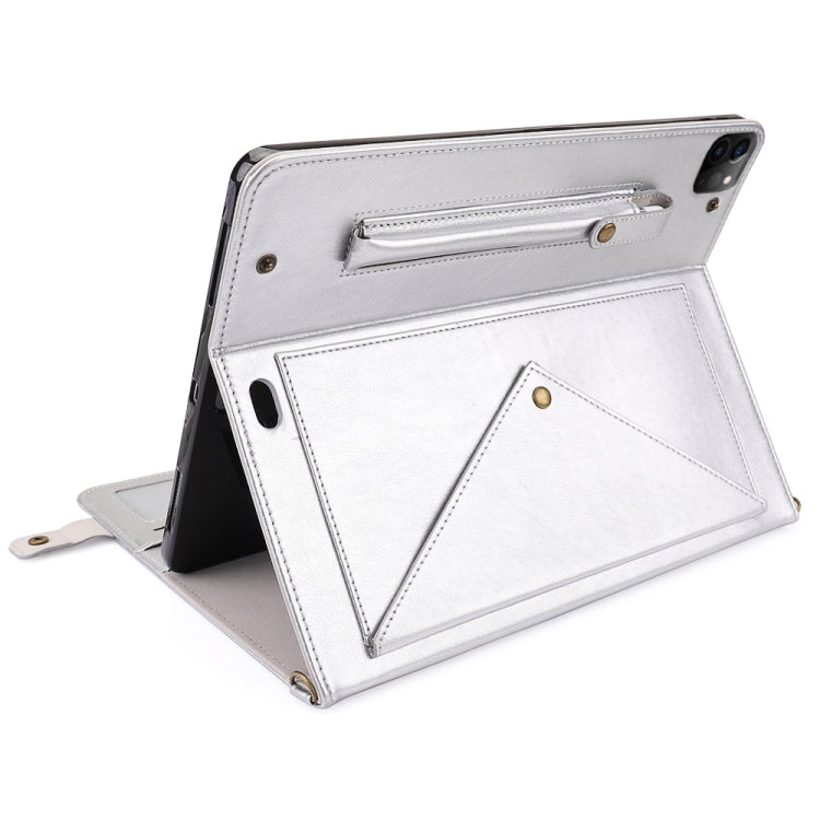 For iPad Pro 12.9 2021 / 2020 Envelope Horizontal Flip PU Leather Tablet Case with Card Slots & Pen Slots & Holder & Wallet & Photo Frame & Shoulder Strap