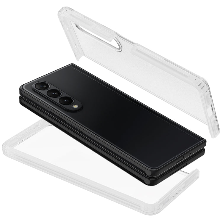 For Samsung Galaxy Z Fold4 Frosted Hard PC Soft TPU Phone Case(Transparent)