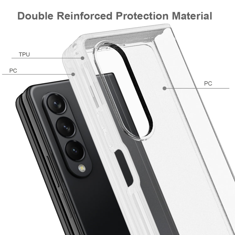 For Samsung Galaxy Z Fold4 Frosted Hard PC Soft TPU Phone Case(Transparent)