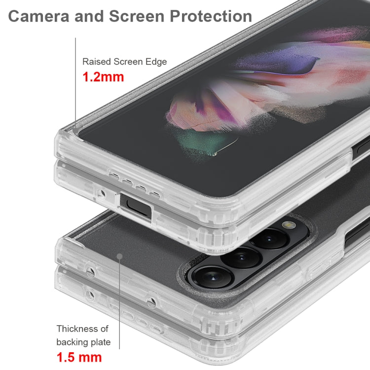 For Samsung Galaxy Z Fold4 Frosted Hard PC Soft TPU Phone Case(Transparent)