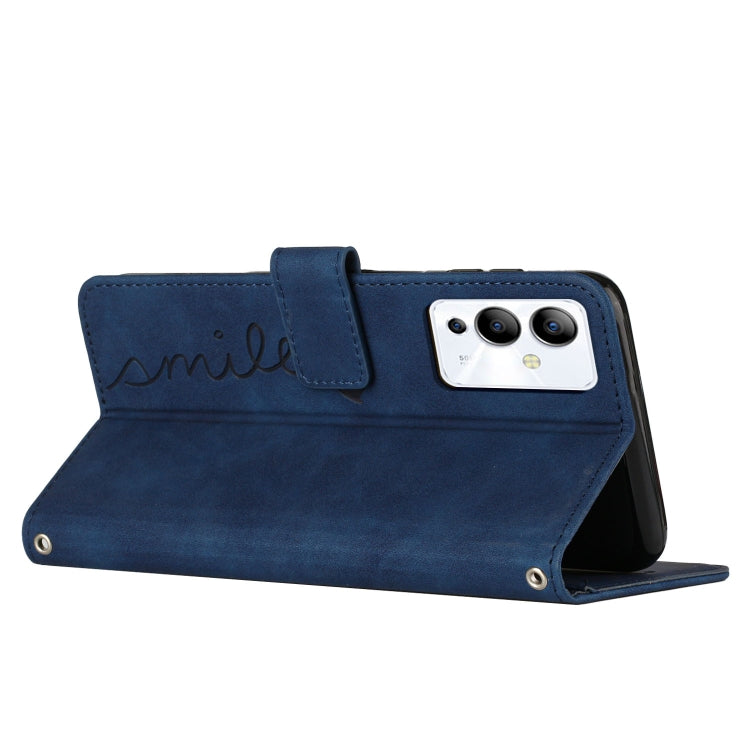 For Infinix Note 12i Skin Feel Heart Pattern Leather Phone Case with Lanyard