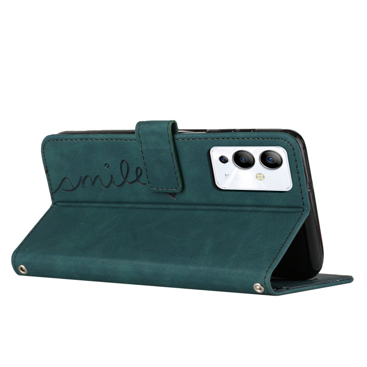For Infinix Note 12i Skin Feel Heart Pattern Leather Phone Case with Lanyard