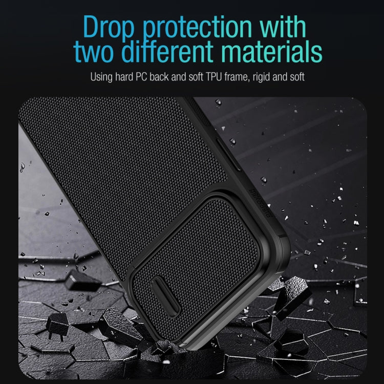 For iPhone 14 Plus  NILLKIN 3D Textured Camshield PC + TPU Phone Case