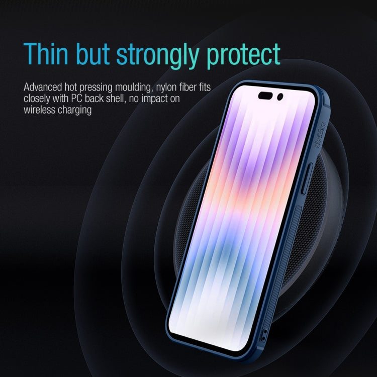 For iPhone 14 Pro NILLKIN 3D Textured Camshield PC + TPU Phone Case