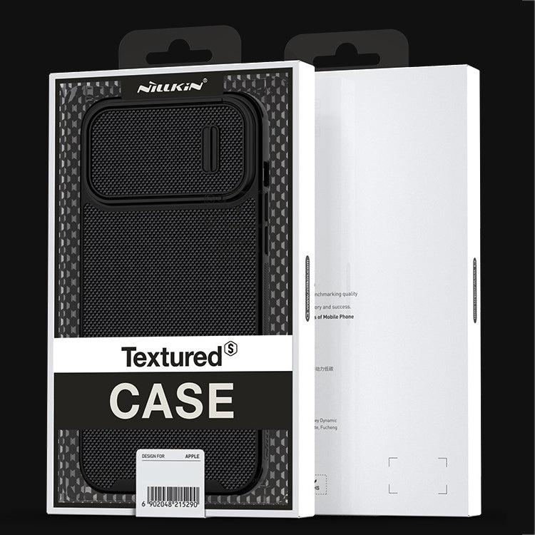 For iPhone 14 Pro NILLKIN 3D Textured Camshield PC + TPU Phone Case